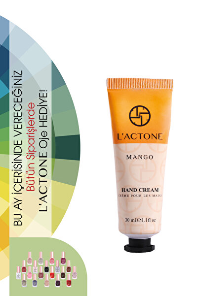 L'ACTONE Mango Hand Cream 30 ml / Hand Cream - 1 Piece with Nail Polish Gift