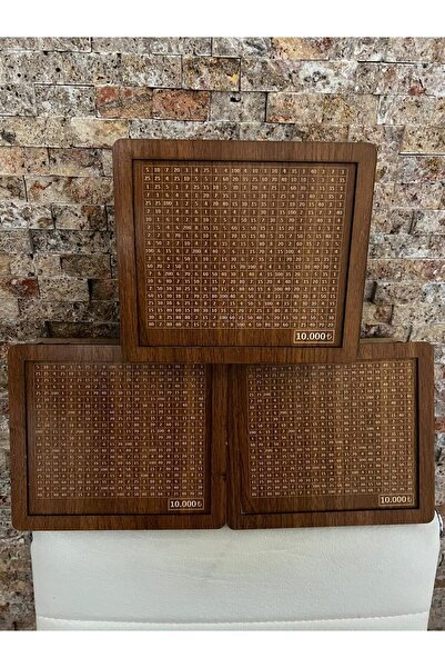 Genel Markalar Ahşap Kumbara 10.000 Hedefli Parabox Para Biriktirme Kutusu