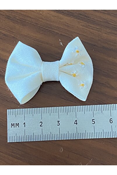EGOMİ Tiny Daisies Embroidered Hairless Baby Hair Clip (1 Piece)