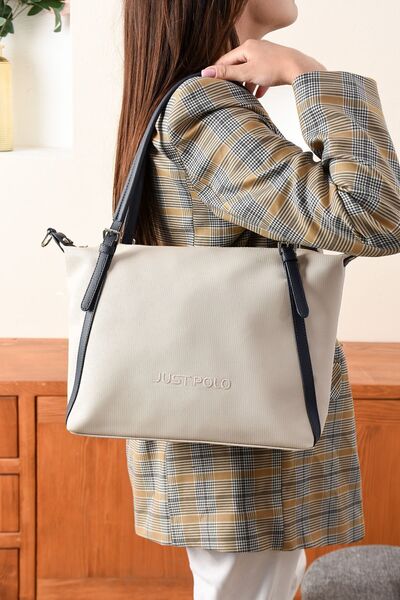 Just Polo حقيبة كتف نسائية يومية بحزام عريض مقاس كبير مقاس 33x26 سم