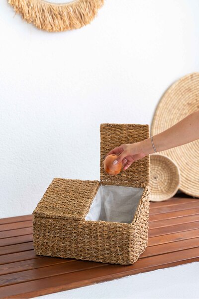 KaiHome Hasır 2 Bölmeli Iç Korumalı Patates&soğan Sepeti/sepet