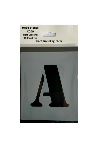 Mood Stencil Stencil Harf Boyama Şablonu X009 Harf Yüksekliği 3 cm