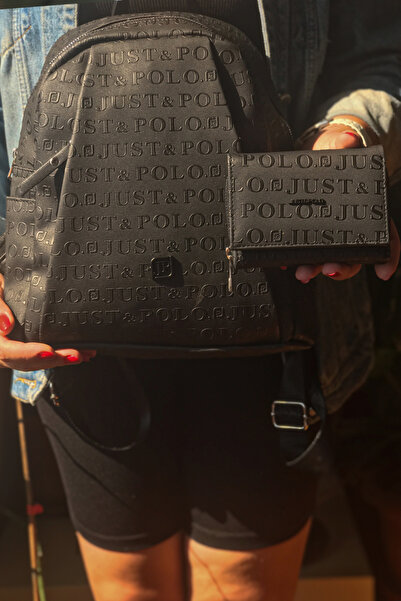 Just Polo حقيبة ظهر نسائية كبيرة الحجم مكونة من 9 أقسام باللون الأزرق 4040