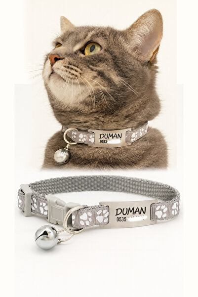 dekoliva Sallanmayan Kedi Tasması Metal İsimlik Pati Desen