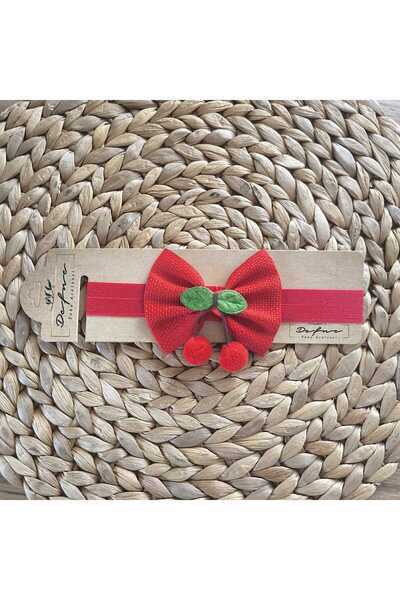 Renata's ربطة شعر حمراء بتفاصيل الكرز للفتيات الصغيرات