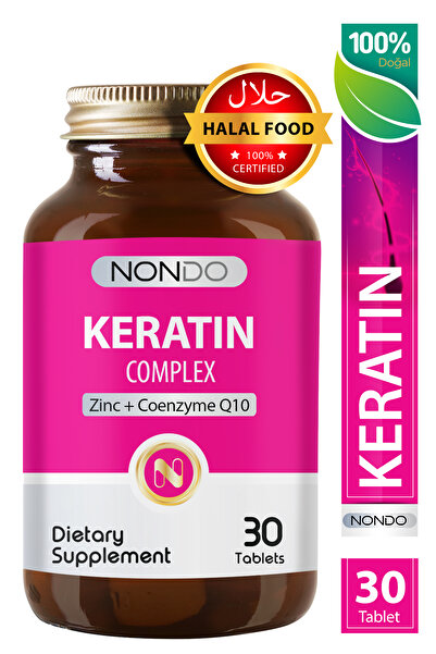 Nondo Keratin Complex 30 Tablets (Hydrolyzed Keratin Biotin Ponytail Nettle Coenzyme Q10)