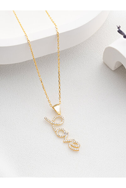 Two Arts Jewelry Kadın 925 Ayar Gümüş Aşk "Love" Kolyesi | Hediye Kutusunda