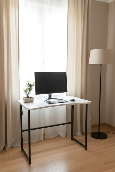 Metallica Concept Delta Katlanabilir Beyaz Çalışma Masası Bilgisayar Masası Ç...