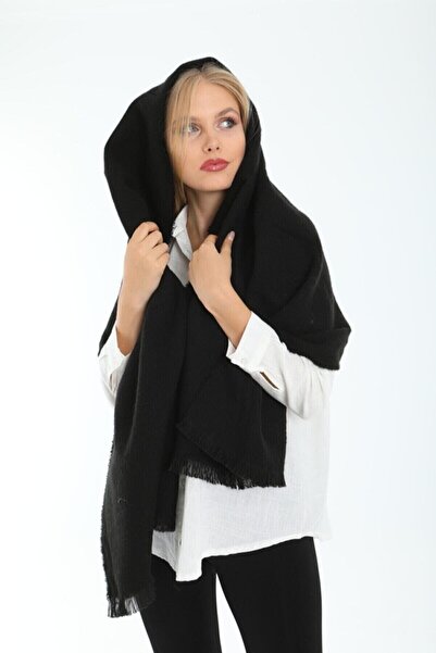 FELLMENS Unisex Μαύρο μαλακό χοντρό μαντήλι