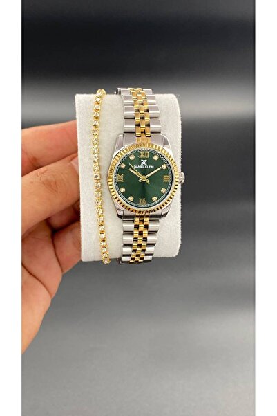 Daniel Klein Kadın Kol Saati Çelik kordon 3 ATM Su Geçirmez Gold Gümüş Yeşil Renk