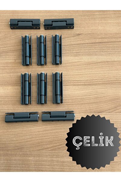 unix PVC Pimapen Kapı Pencere Menteşesi Çelik 90mm Antrasit/6 Adet) VİDALAR DAHİL