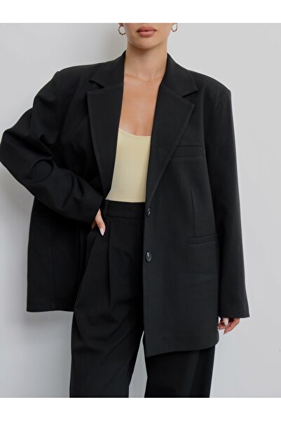 Zey Studio Jachetă blazer extra supradimensionat cu detaliu cu nasturi dublu ...