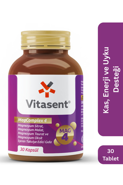 VİTASENT Vitamin Magcomplex 4 – Muscle, Energy & Sleep Support with Magnesium Citrate, Malate, Taurate & Oxide