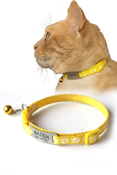 dekoliva Sallanmayan Kedi Tasması Metal Isimlikli Isim Ve Telefon Yazılı