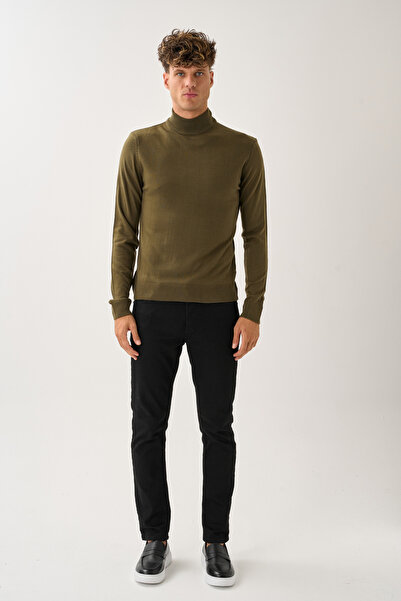 Redline Aristo Standard Fit Half Turtleneck Sweater Khaki