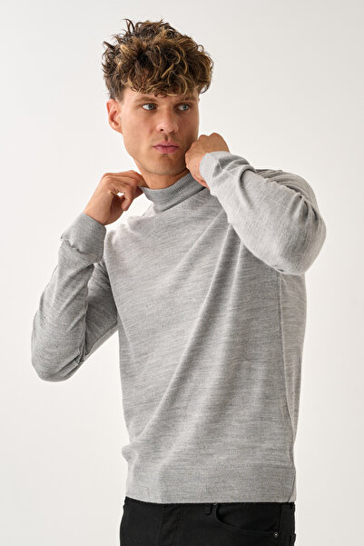 Redline Aristo Standard Fit Half Turtleneck Sweater Gray