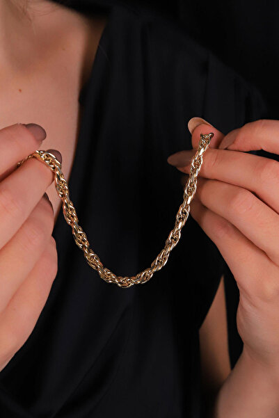 GÜLENLER ALTIN 14 Ayar Altın Burmalı Ataç Bileklik