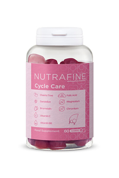 Nutrafine Cycle Care Gummy, Kadınlar için Özel Formül Çiğnenebilir Vitamin, PMS Destekleyici 60 Gummies