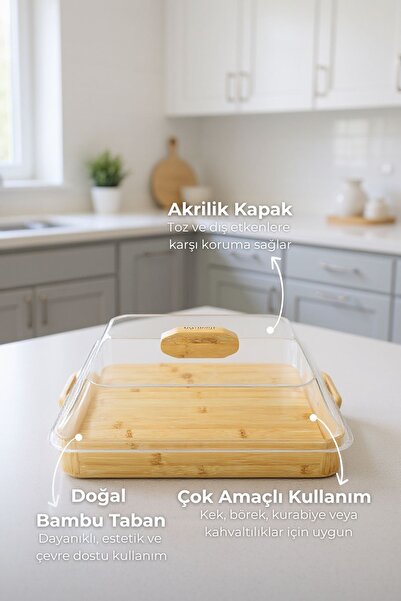 Bambum Modica Acrylic Covered Bamboo Cake Pan Square Large