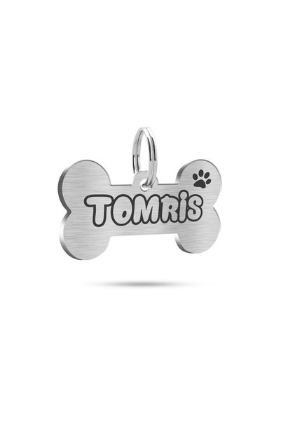 dekoliva Kemik Metal Paslanmaz Çelik Kedi Künyesi Köpek Künyesi