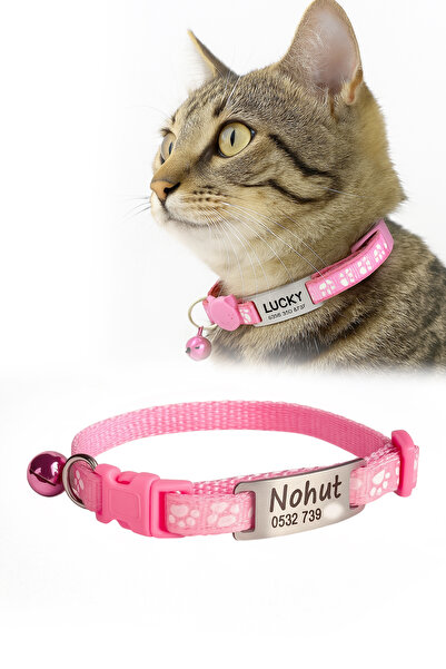 dekoliva Sallanmayan Kedi Tasması Metal Isimlikli Telefon Numarası Yazılı