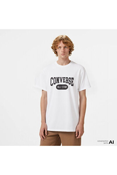Converse Retro Logo Erkek Beyaz T-Shirt