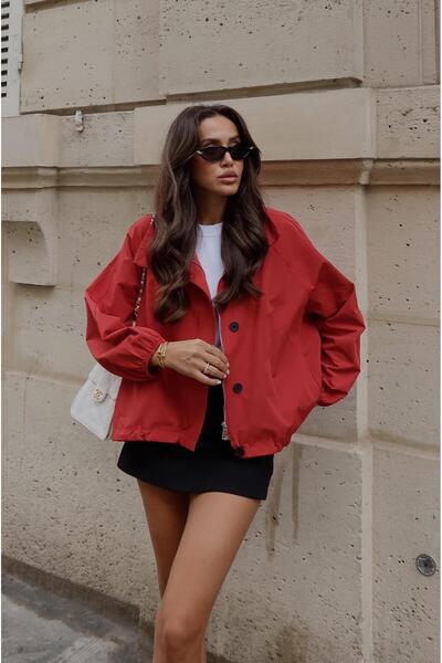 Havoş Κόκκινο μπουφάν με ψηλό γιακά Rainy Bomber