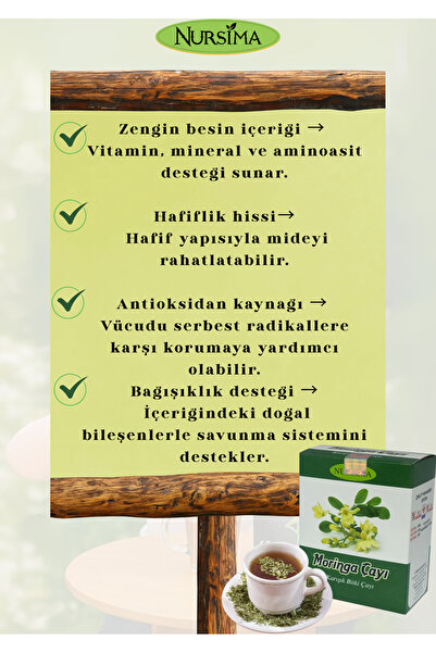 Nursima Moringa Karışık Bitki Çayı – 40’lı Süzen Poşet | Doğal Bitkisel Kış Çayı