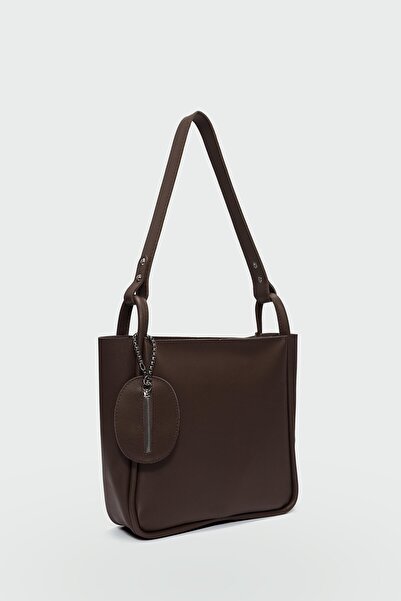 Shule Bags Chiara Charmlı Omuz Çantası Kahve