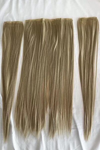 Zeysum Bal Köpüğü Yarımay Düz Saç 3 Parça Çıtçıtlı Postiş 60 Cm 135 gr Isıya Dayanıklı Yarımay Ve Yanlar