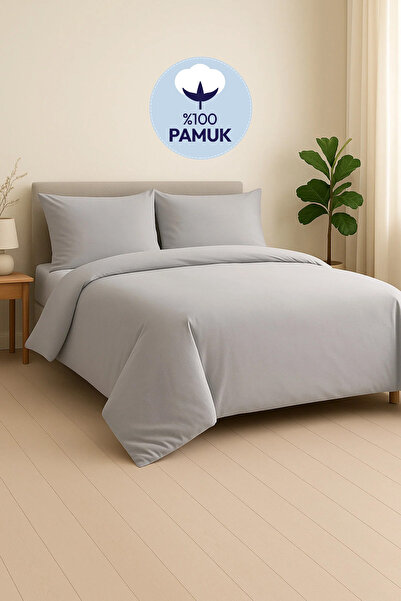 Sleep People Pamuklu Gri Tek Kişilik Nevresim Takımı