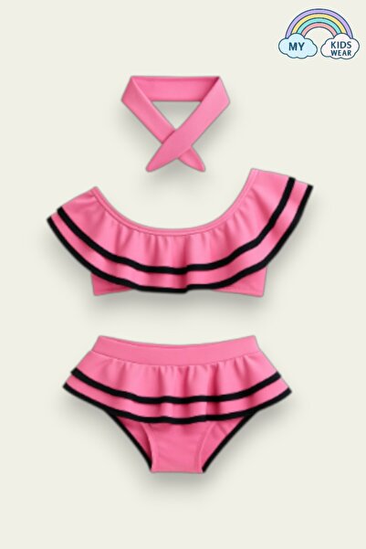 My Kids Wear Kız Çocuk Fırfırlı Ikili Bikini Takım