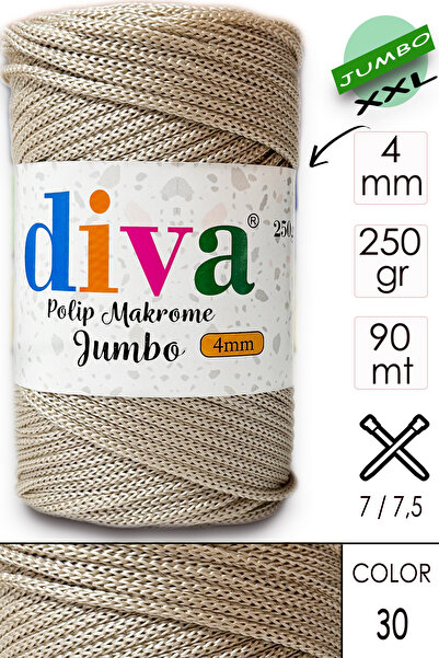 Diva İplik PP Makrame Jumbo 250 gr (4 mm) 30 Prašak