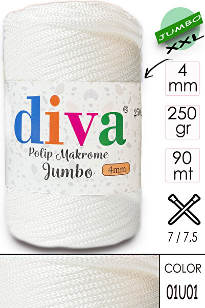 Diva İplik 250 gr Jumbo Beli PP Makrame 4 mm 01U01