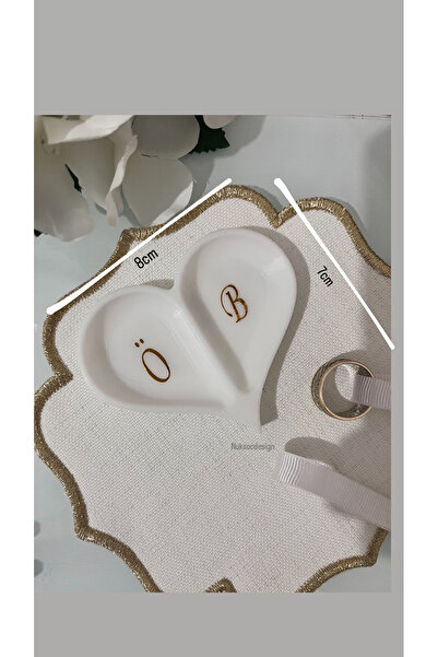 nuksoc Kalpli Harf Detaylı Yüzük Yükseltici Söz Nişan Hediyelik SözTepsisi