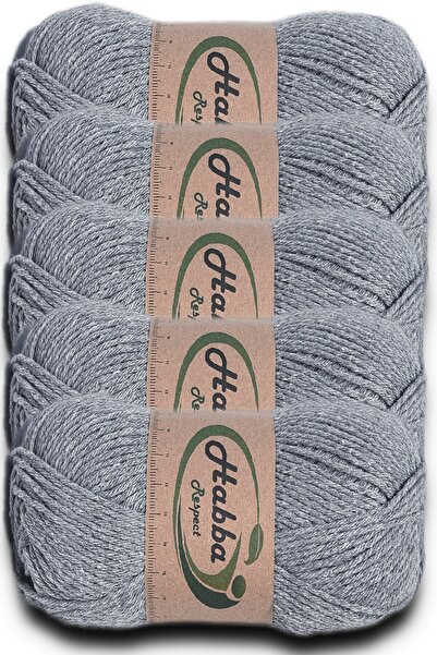 habba respect Habba Acrylic 5-pack Pkt -1105-Ασημί Γκρι- Εξωθημένος Περιμένοντας Εξοικονόμητος Κλωστή Χειροποίητης Πλεξούδας