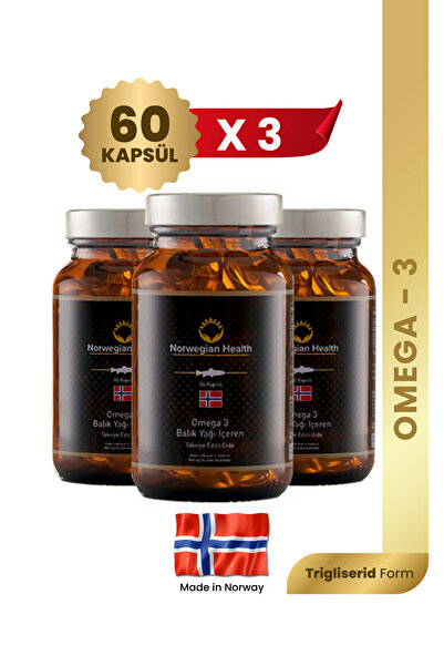 Norwegian Health Omega 3 60 Kapsül 1000 mg | Somon&Morina Balık Yağı X 3 Adet