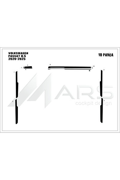Marscockpitdesign غطاء لوحة التحكم المركزية لفولكس فاجن باسات B8,5 موديل 2020-