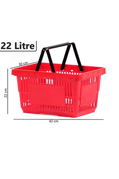 Marketix Plastik Market Alışveriş El Sepeti 22 Litre Kırmızı