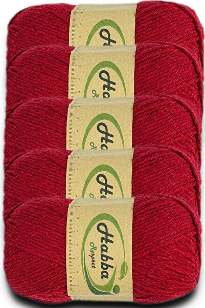 habba respect Habba Akrilik 5 li Pkt -1505-Kırmızı- İhraç Fazlası Ekonomik Elörgü İpliği