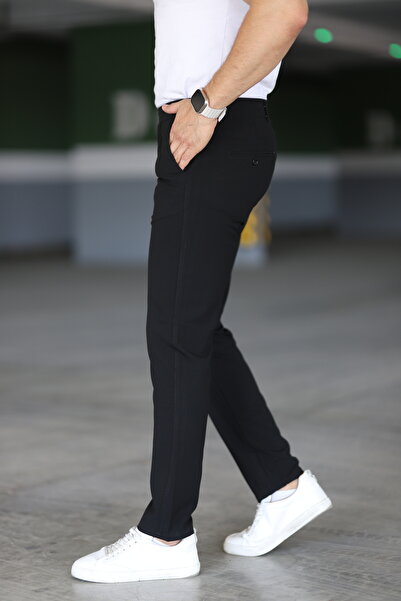 Gussi Чоловічі чорні якісні еластичні брюки зі струнким кроєм