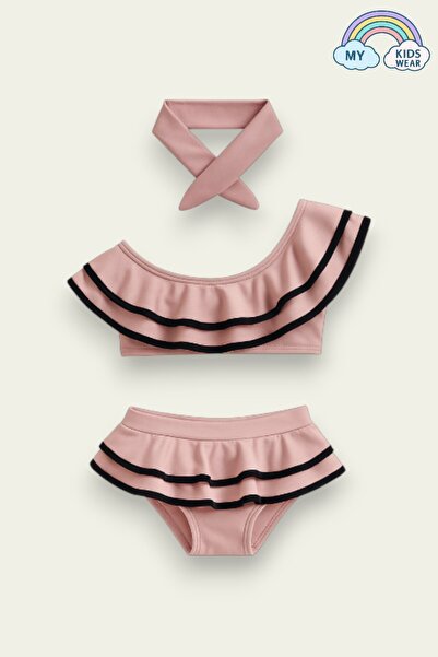 My Kids Wear Kız Çocuk Fırfırlı Ikili Bikini Takım