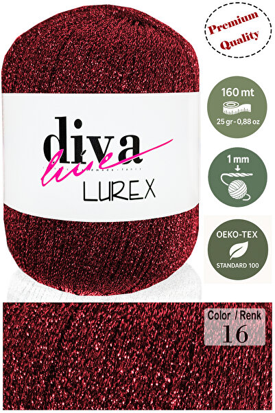 Diva İplik Diva Lurex 16 Kırmızı