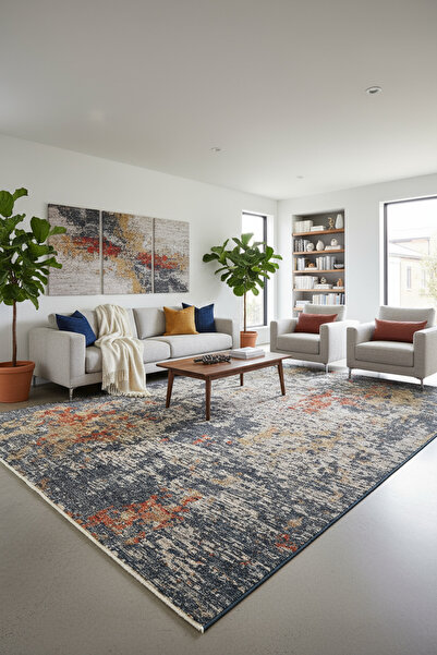 Cool Halı Hanedan Colorful Modern Carpet – Sporty Patterned Machine Woven Rug for Living Room & Hall