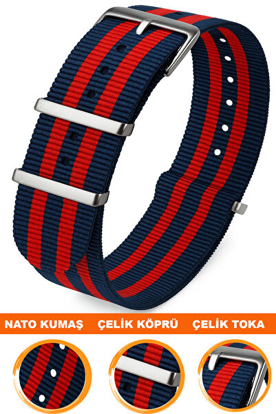 COBRA سوار ساعة Fossil-Welder-Casio-Seiko-Omega-Armani مقاس 18 ملم - نسيج نات...