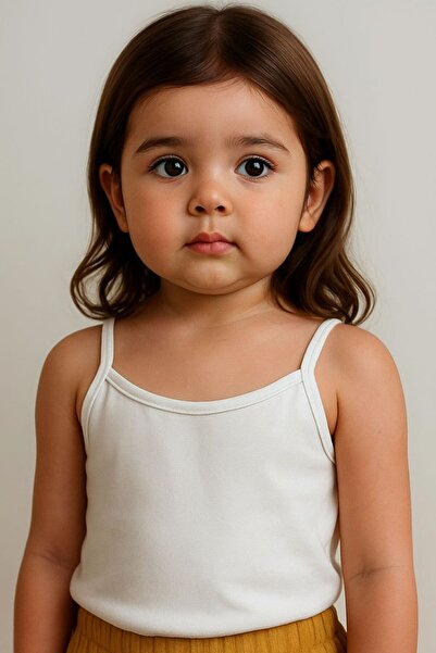 Sensu Girl's Cotton Thin Thread Strap 3-Piece Undershirt