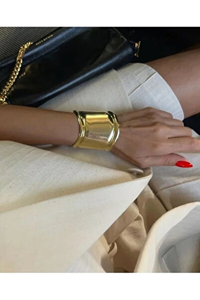 Vitastyle GOLD COLOR TIFF MODEL THICK STEEL CLAMP BRACELET