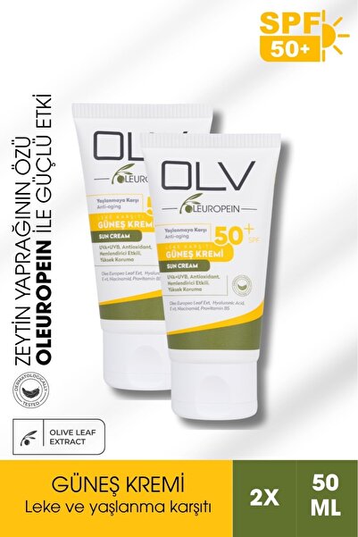 OLV واقي شمسي مضاد للشيخوخة ومضاد للعيوب بعامل حماية من الشمس SPF 50+ (2*50 م...