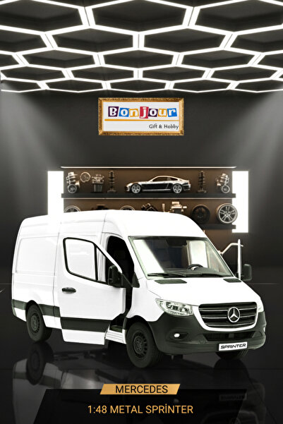 Bonjour Gift & Hobby Mercedes Sprinter Metal 1:48 Ölçekli Çek Bırak Araba Lis...