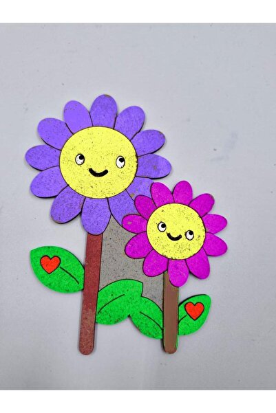 Mu Art Ahşap 15 قطعة من لوحة فنية خشبية لطيفة على شكل زهرة الشمس للمدرسة، نشا...